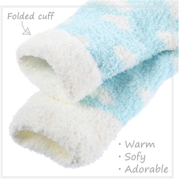 Plush Slipper Socks Women - Colorful Warm Fuzzy - Picture 3 of 7